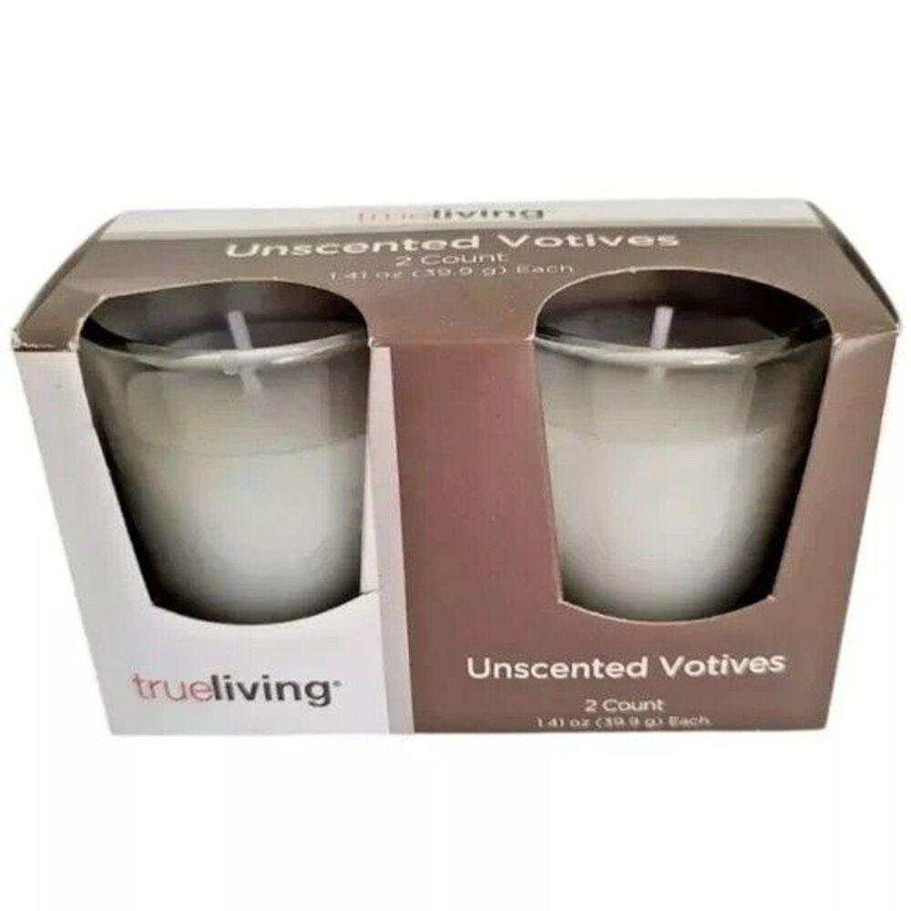 Trueliving Unscented Votives 2 Count 1.41 oz Each White Wedding Party Dinner